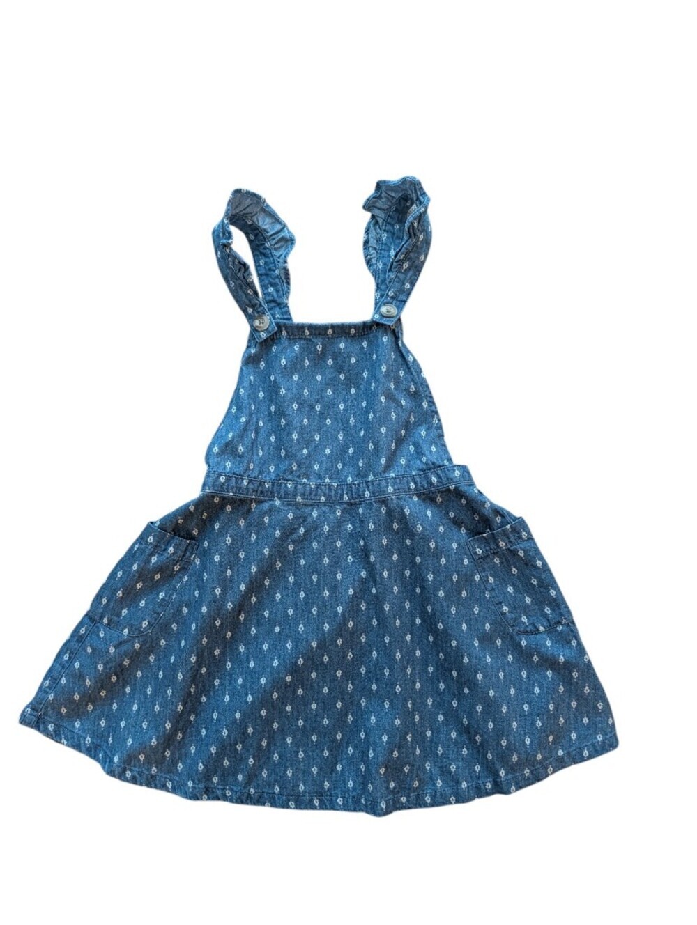 Genuine Kids Girls Overall Blue Dress with Diamond Printed Size 5T